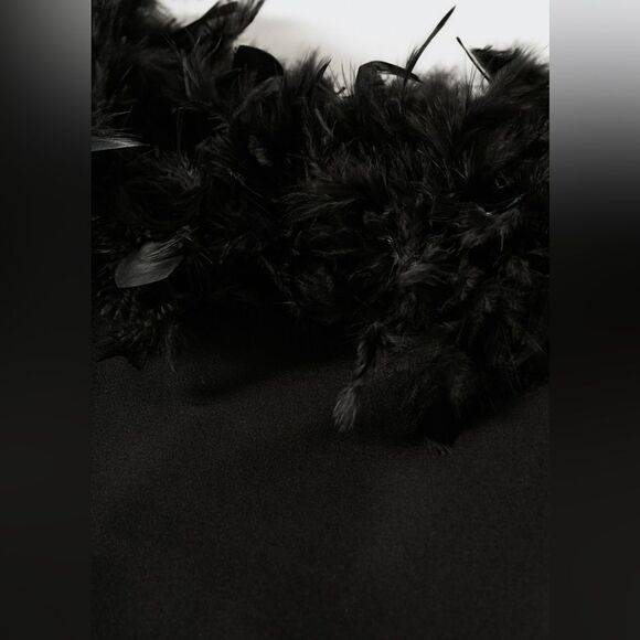 Mango off shoulder feather dress - Picture 7 of 8